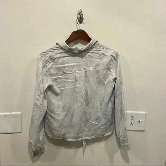 Cloth & stone Anthropologie Tie Dye Watercolor top womens xs buttery soft blue - Picture 4 of 6